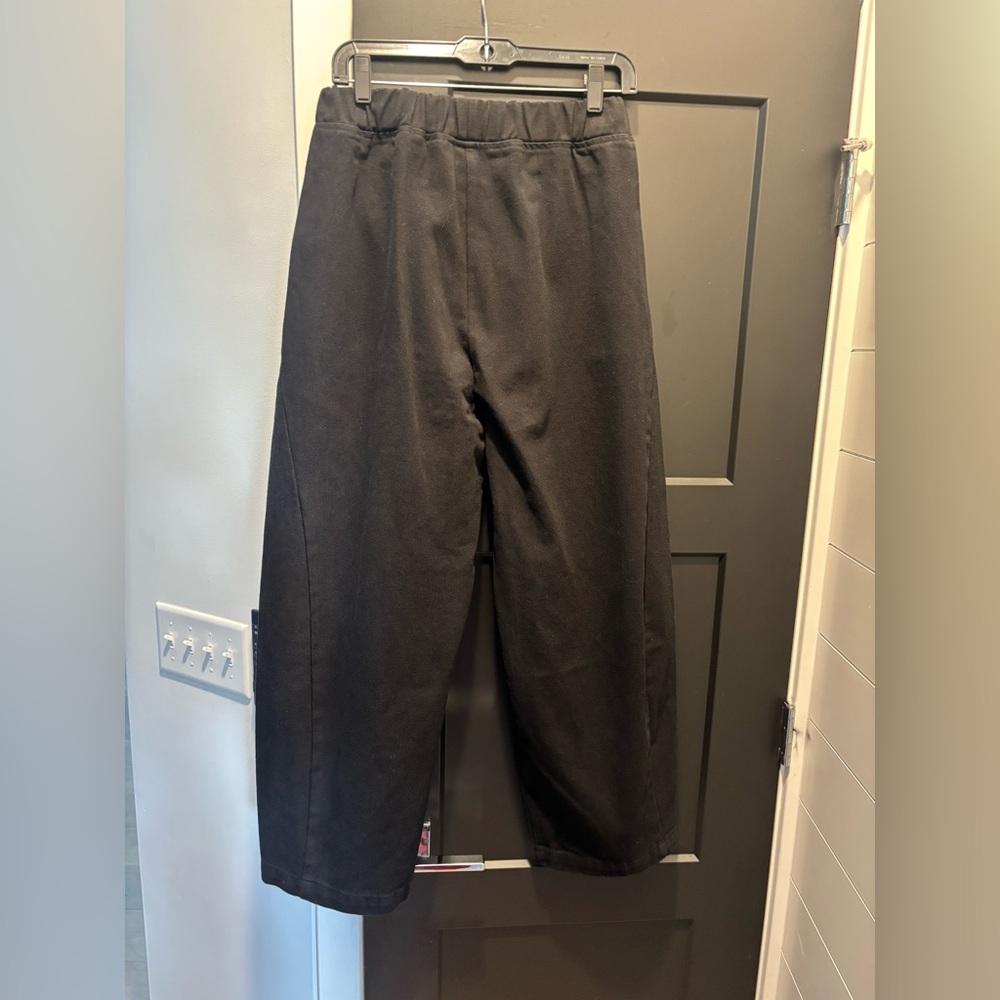 Le Bon Shoppe ARC Pants Barrel Wide Leg 100% cotton pull on Black Canvas Large - Picture 8 of 14